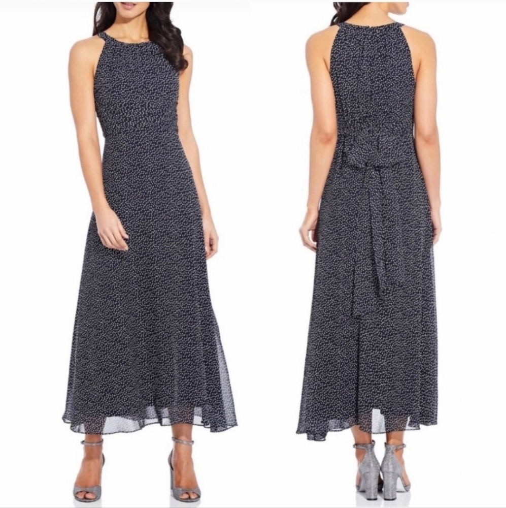 Adrianna Papell Darling Dot Midi Dress Sz 14P